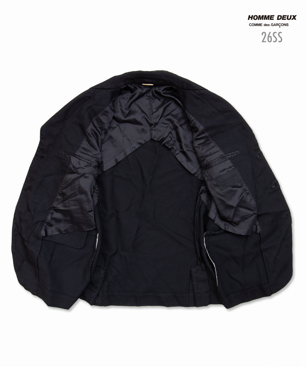 Garment-Dyed Polyester Mesh Jacket Black
