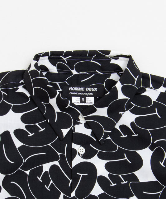 COMME des GARCONS HOMME DEUX Printed Polyester Broadcloth Shirt DQ-B042 White