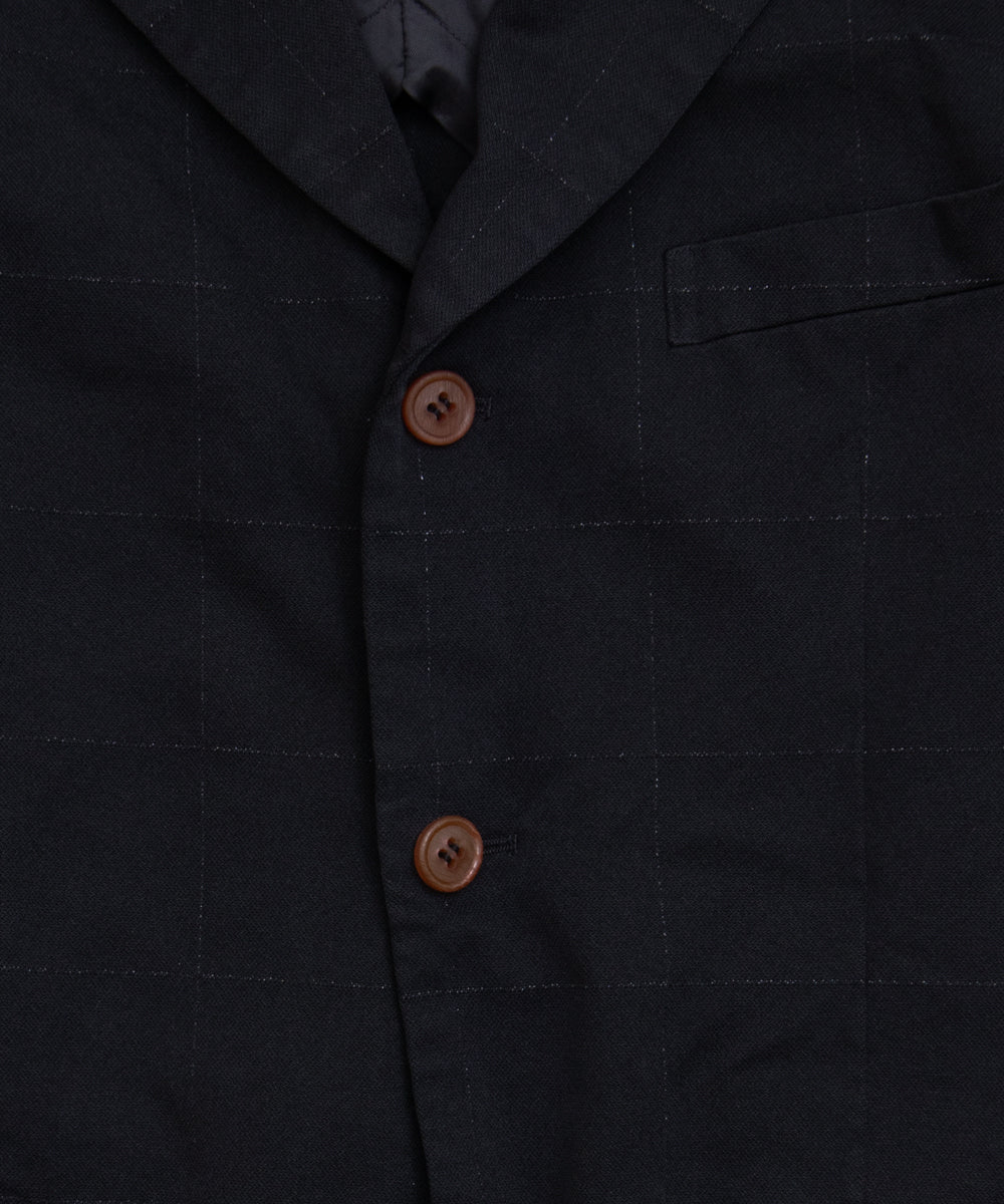 COMME des GARCONS HOMME DEUX / DR-J025 / Polyester Windowpane Processed Jacket / 26FW / Black