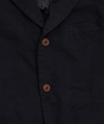 COMME des GARCONS HOMME DEUX / DR-J025 / Polyester Windowpane Processed Jacket / 26FW / Black