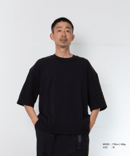 Cotton Jersey × Knit T-Shirt