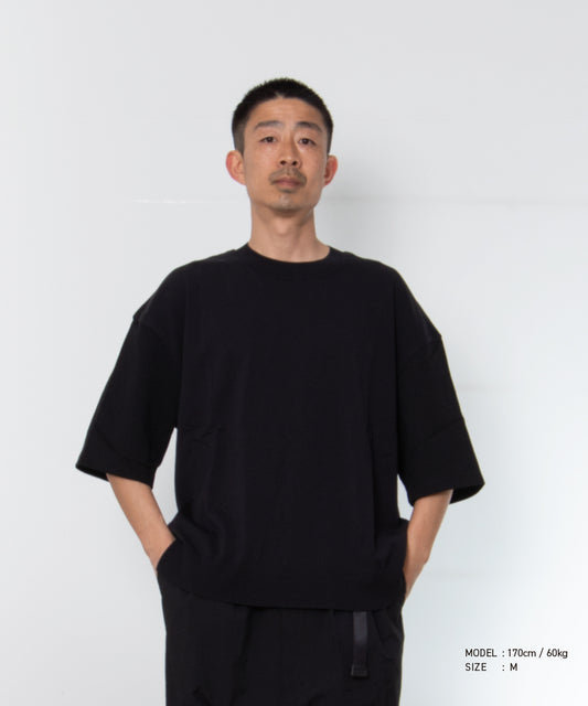 Cotton Jersey × Knit T-Shirt