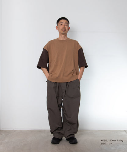 Cotton Jersey × Knit T-Shirt
