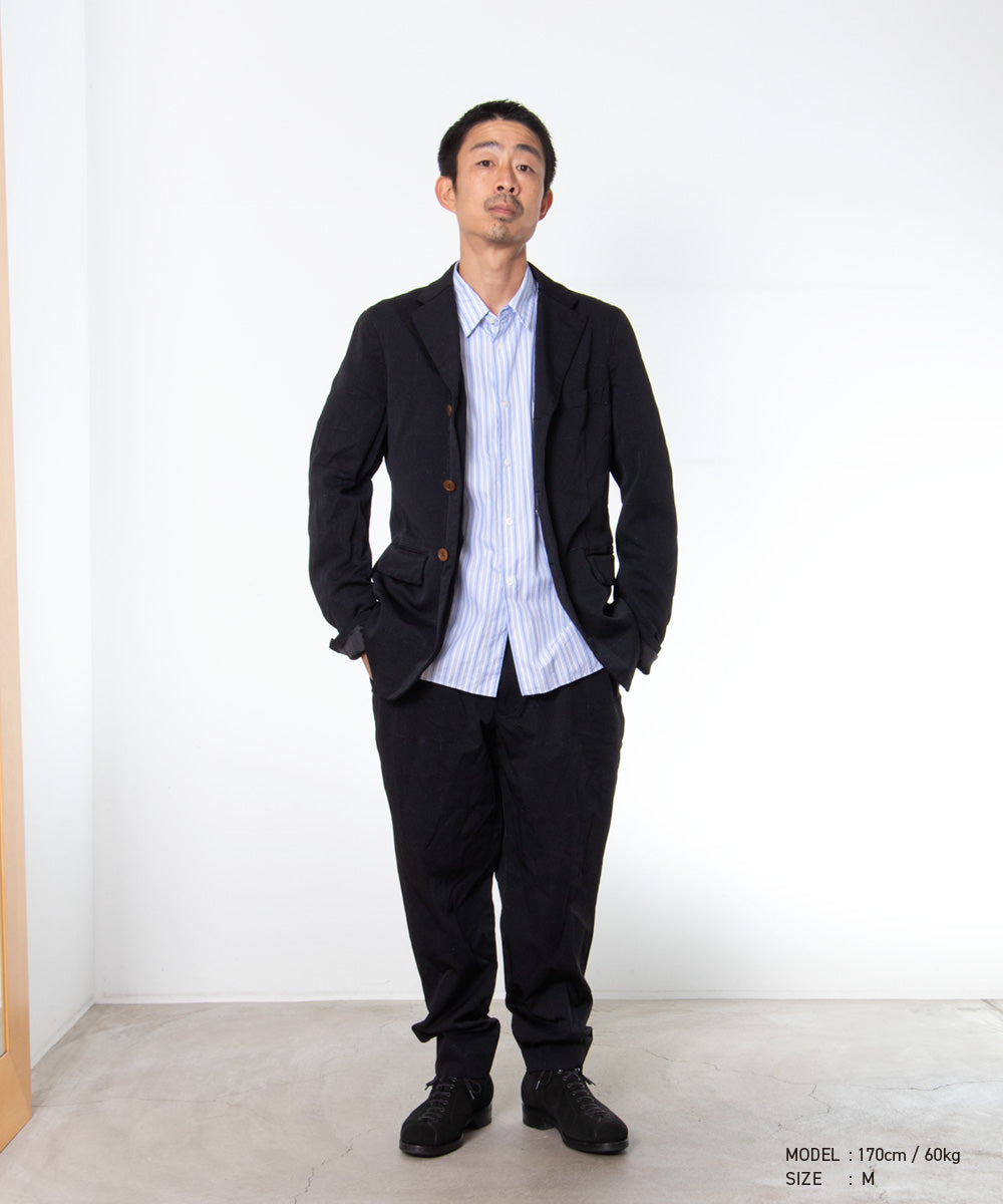 COMME des GARCONS HOMME DEUX / DR-J025 / Polyester Windowpane Processed Jacket / 26FW / Black