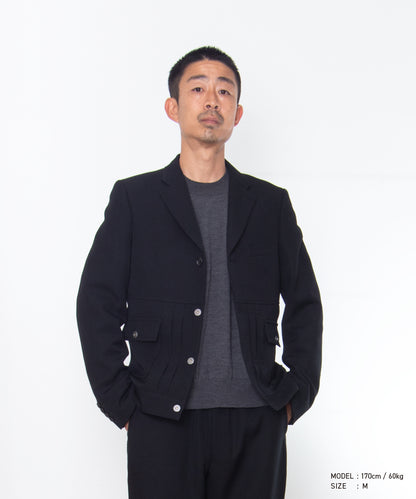 COMME des GARCONS HOMME DEUX / DR-J038 / Wool Gabardine Jacket / 26FW / Black