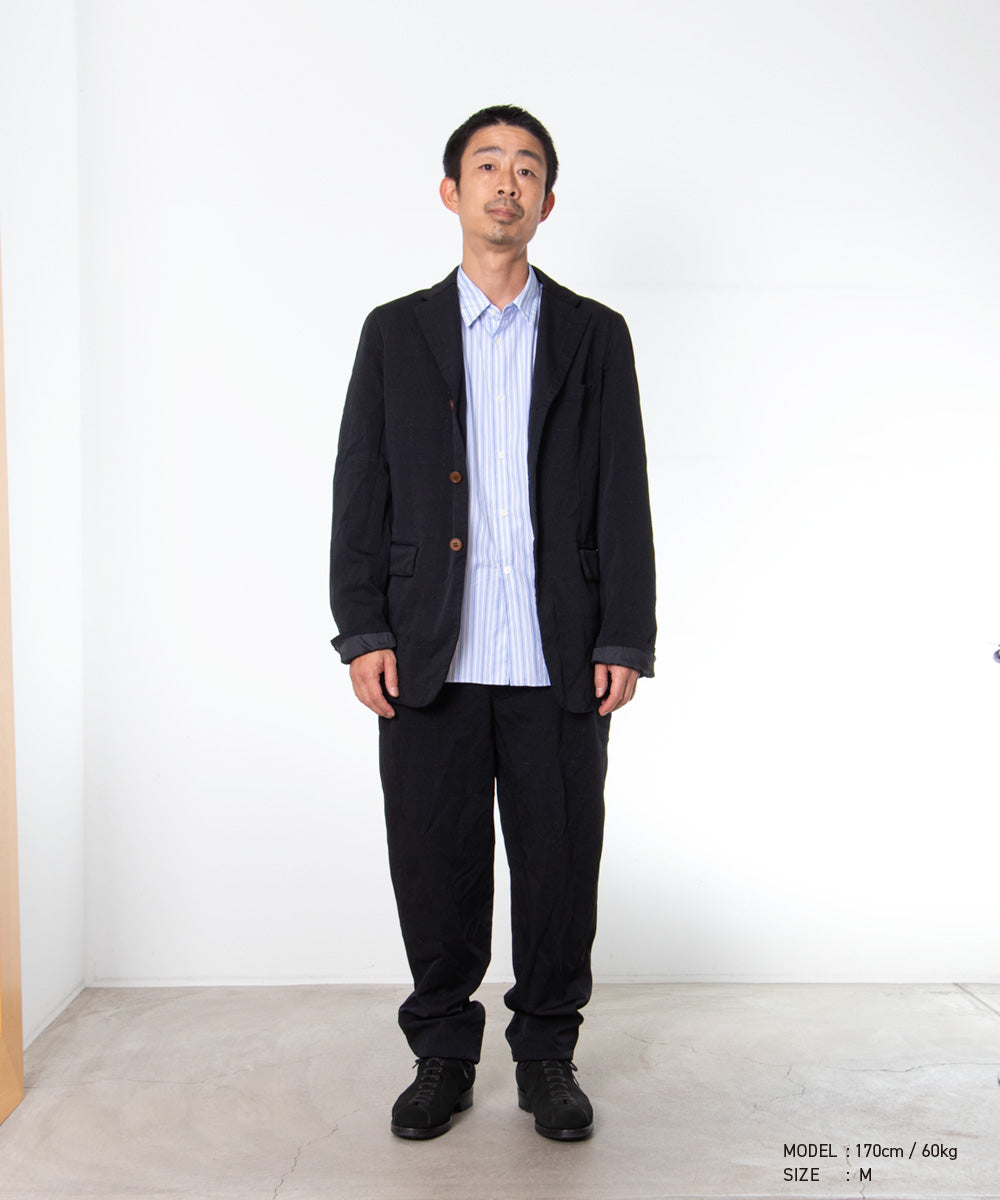 COMME des GARCONS HOMME DEUX / DR-J025 / Polyester Windowpane Processed Jacket / 26FW / Black