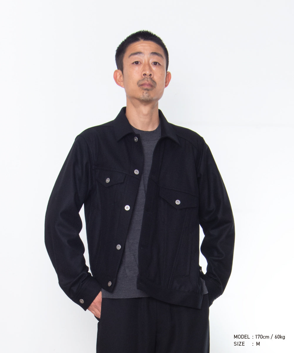 COMME des GARCONS HOMME DEUX / DR-J055 / Wool Nylon Flannel G-Jacket / 26FW / Black