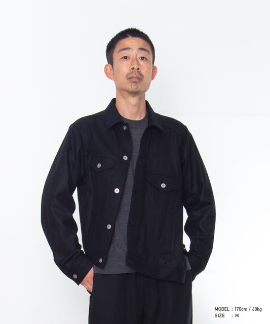 COMME des GARCONS HOMME DEUX / DR-J055 / Wool Nylon Flannel G-Jacket / 26FW / Black