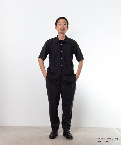 Garment-Processed Polyester Shirt Black DQ-B042