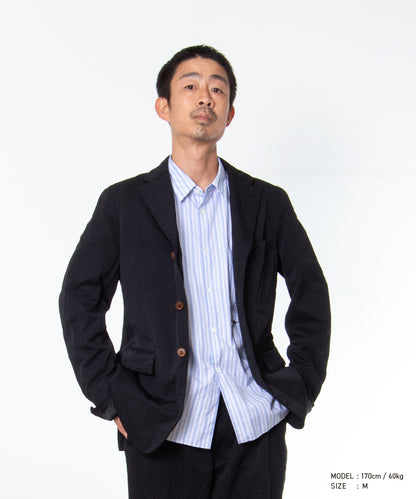 COMME des GARCONS HOMME DEUX / DR-J025 / Polyester Windowpane Processed Jacket / 26FW / Black