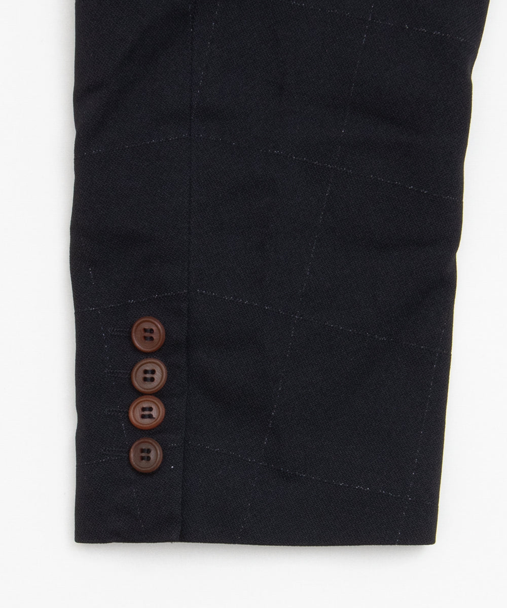 COMME des GARCONS HOMME DEUX / DR-J025 / Polyester Windowpane Processed Jacket / 26FW / Black