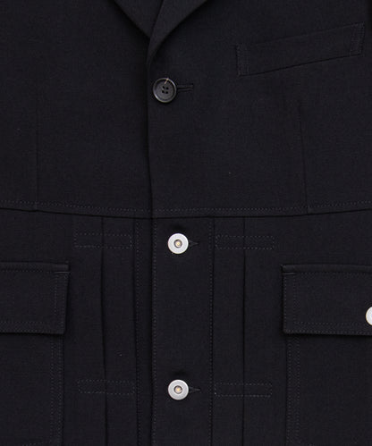 COMME des GARCONS HOMME DEUX / DR-J038 / Wool Gabardine Jacket / 26FW / Black