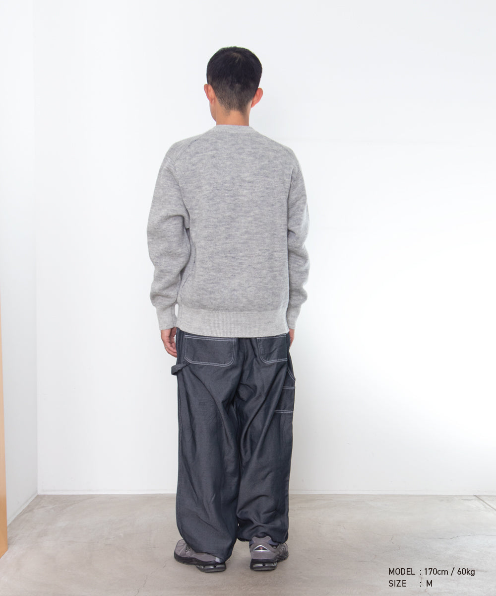 COMME des GARCONS HOMME / HR-N006 / Wool Jacquard Crew Neck Knit / 26FW / Gray