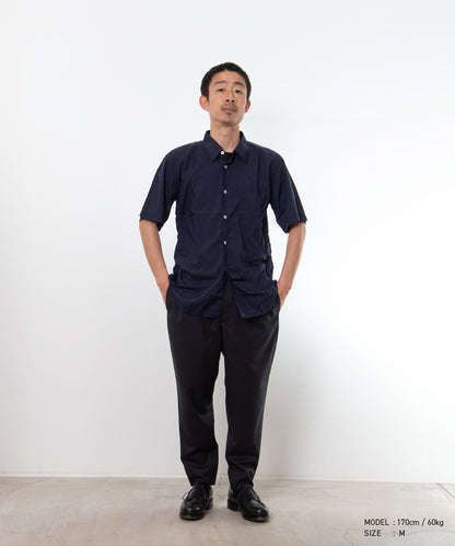 Garment-Processed Polyester Shirt Navy DQ-B042