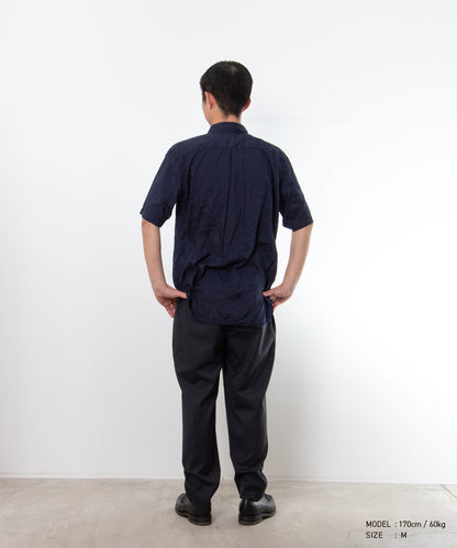 Garment-Processed Polyester Shirt Navy DQ-B042