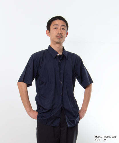 Garment-Processed Polyester Shirt Navy DQ-B042