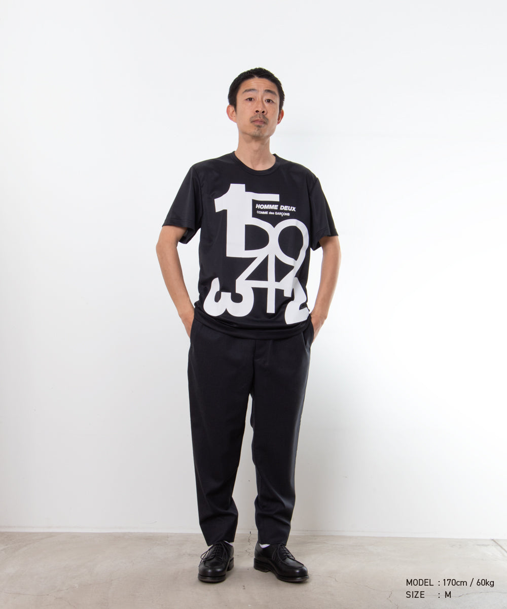Polyester Back Pin Mesh Print T-Shirt Black / White DQ-T001