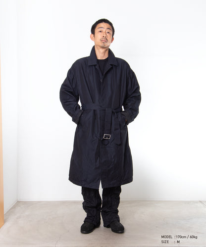 COMME des GARCONS HOMME / HR-C001 / Cotton Polyester Gabardine Processed Coat / 26FW / Navy