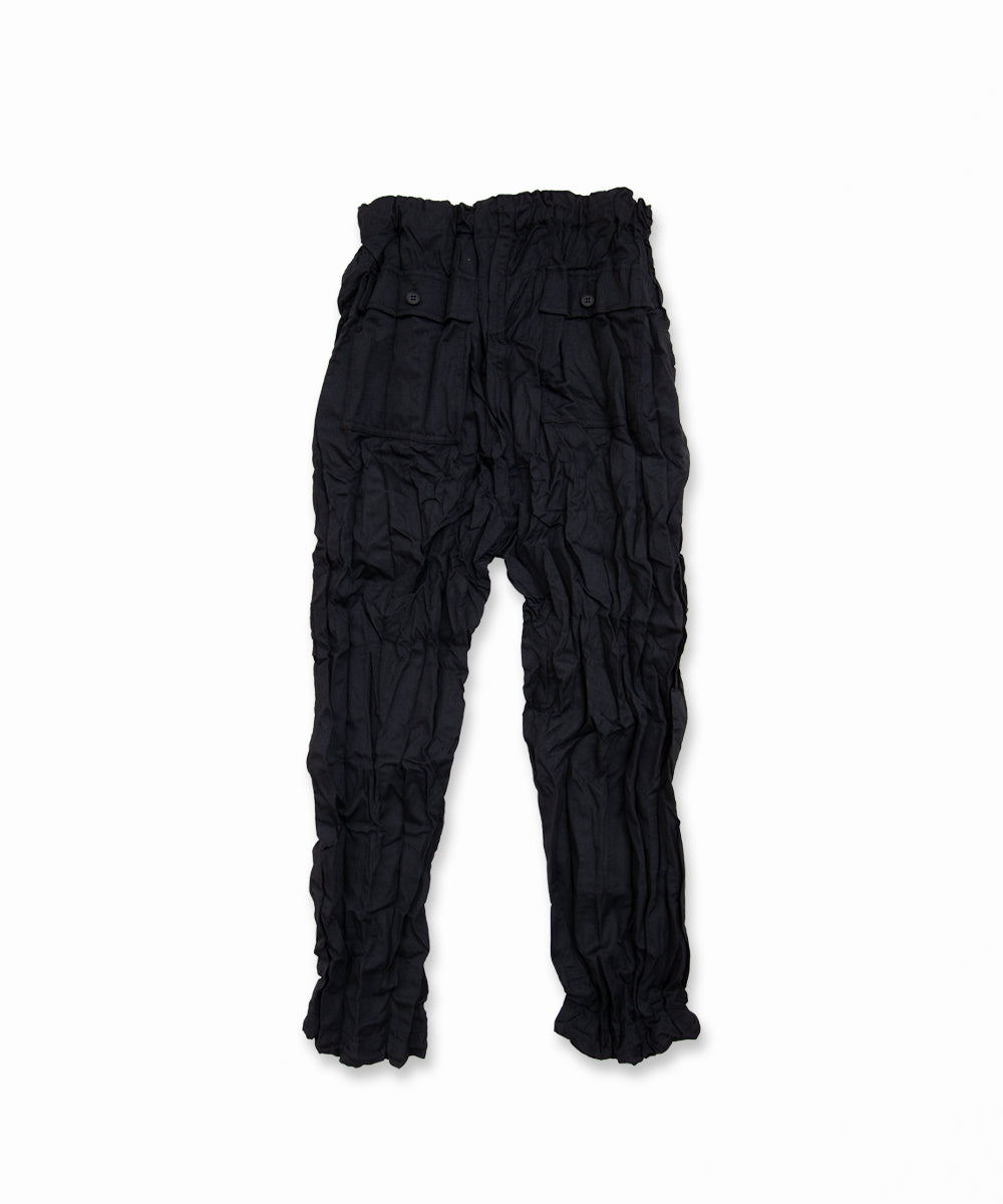 COMME des GARCONS HOMME / HR-P008 / Polyester Wool Twill Processed Pants / 26FW / Black