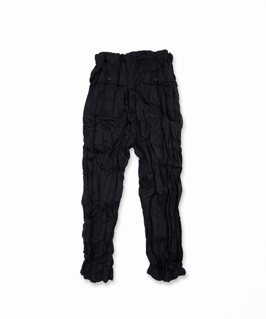 COMME des GARCONS HOMME / HR-P008 / Polyester Wool Twill Processed Pants / 26FW / Black