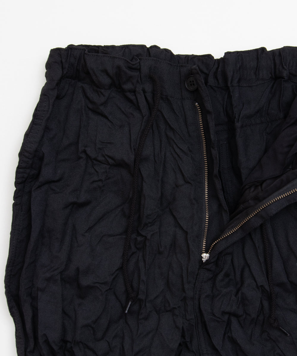 COMME des GARCONS HOMME / HR-P008 / Polyester Wool Twill Processed Pants / 26FW / Black
