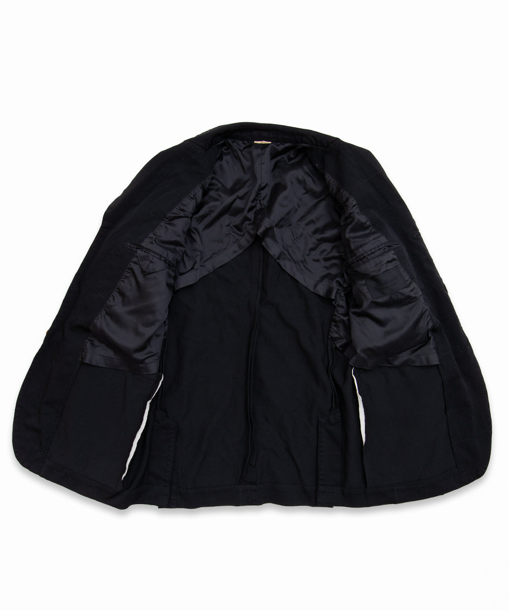 COMME des GARCONS HOMME DEUX / DR-J025 / Polyester Windowpane Processed Jacket / 26FW / Black