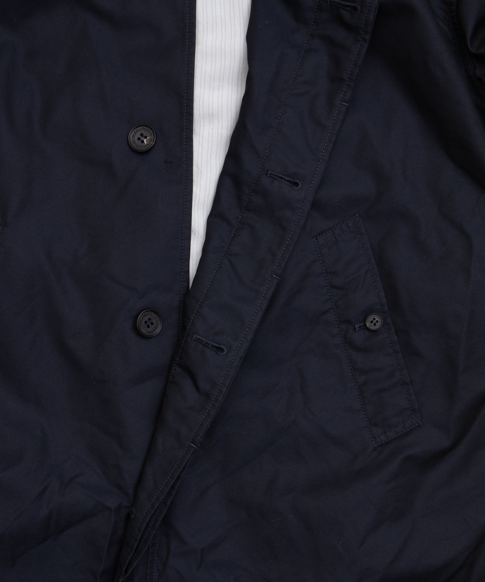 COMME des GARCONS HOMME / HR-C001 / Cotton Polyester Gabardine Processed Coat / 26FW / Navy