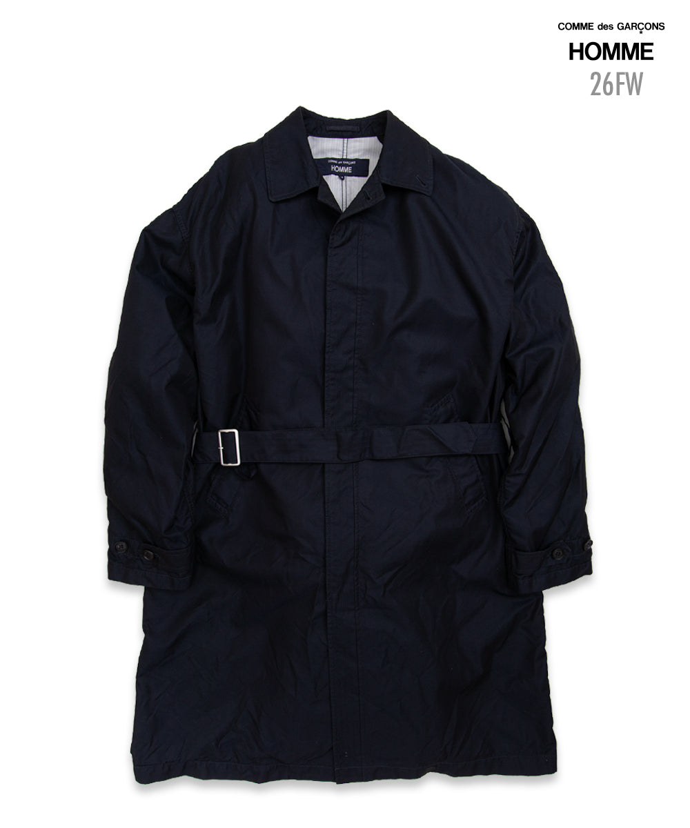 COMME des GARCONS HOMME / HR-C001 / Cotton Polyester Gabardine Processed Coat / 26FW / Navy