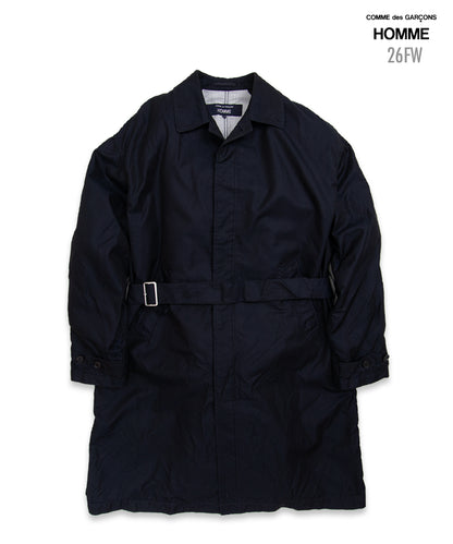 COMME des GARCONS HOMME / HR-C001 / Cotton Polyester Gabardine Processed Coat / 26FW / Navy