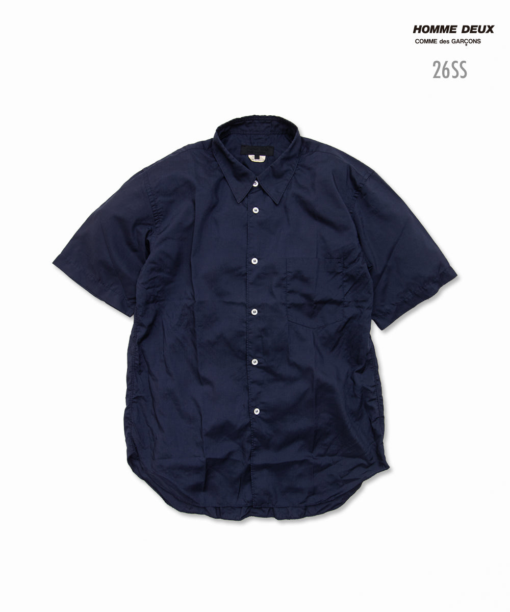 Garment-Processed Polyester Shirt Navy DQ-B042