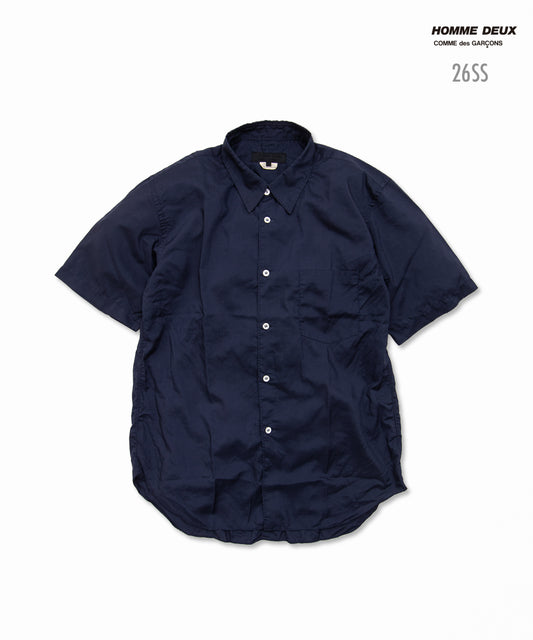 COMME des GARCONS HOMME DEUX　Garment-Processed Polyester Shirt Navy DQ-B042　Navy