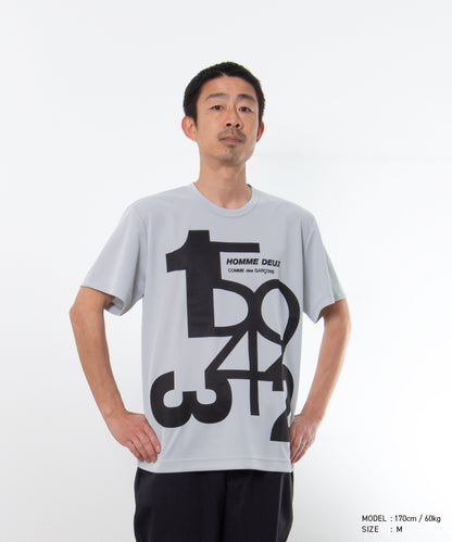 Polyester Back Pin Mesh Print T-Shirt Gray / Black DQ-T001