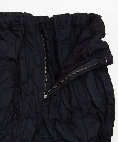 COMME des GARCONS HOMME / HR-P008 / Polyester Wool Twill Processed Pants / 26FW / Black