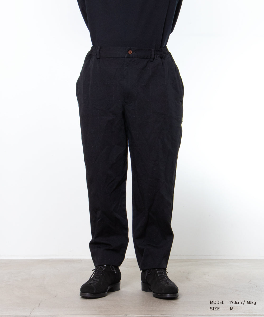 COMME des GARCONS HOMME DEUX / DR-P029 / Polyester Wind Check Processed Pants / 26FW / Black