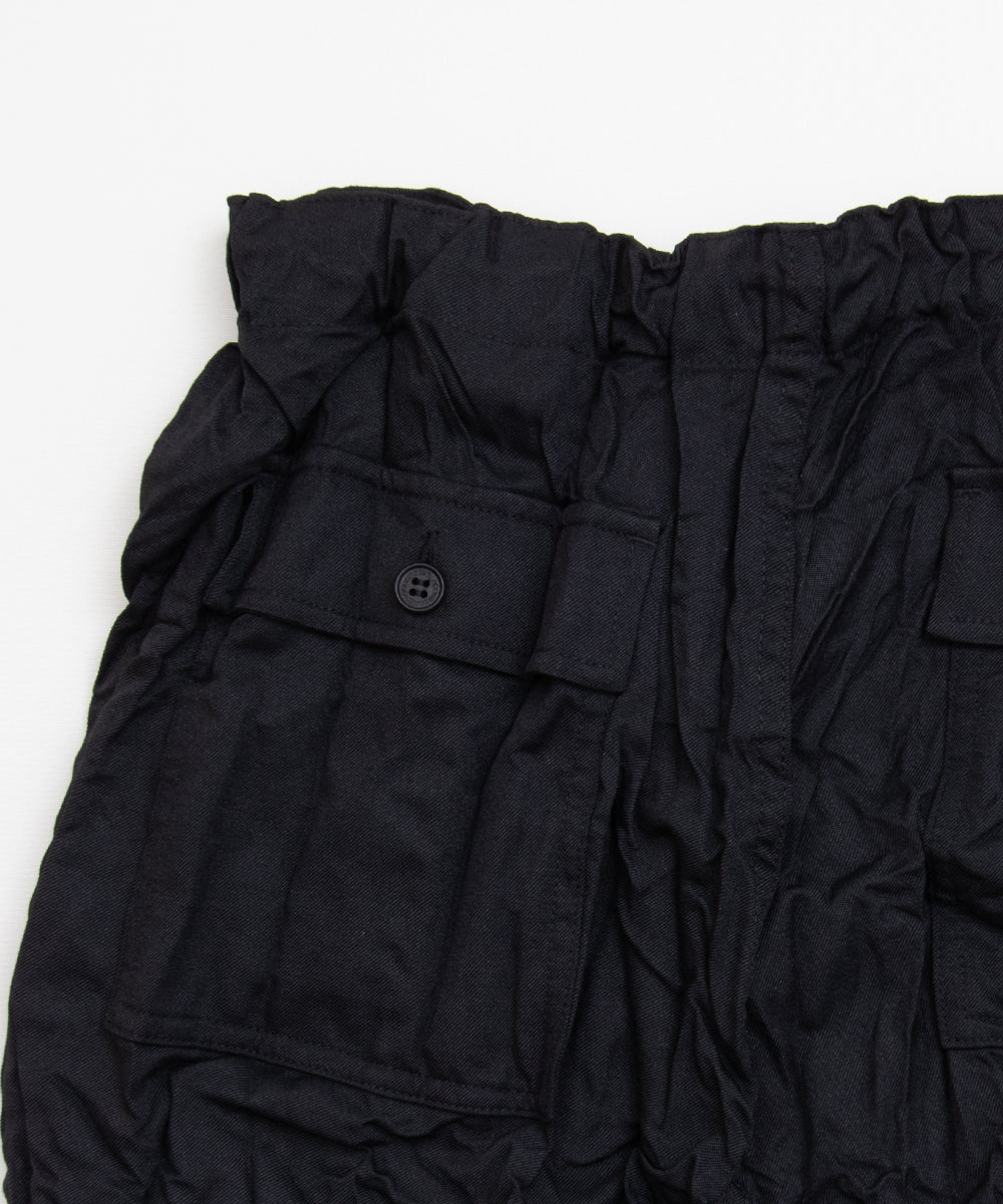 COMME des GARCONS HOMME / HR-P008 / Polyester Wool Twill Processed Pants / 26FW / Black