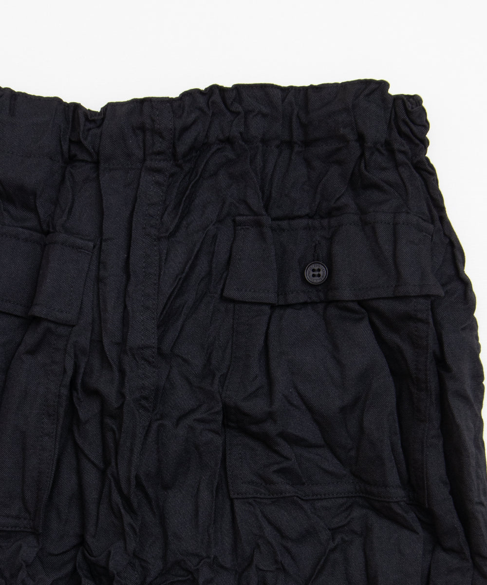 COMME des GARCONS HOMME / HR-P008 / Polyester Wool Twill Processed Pants / 26FW / Black