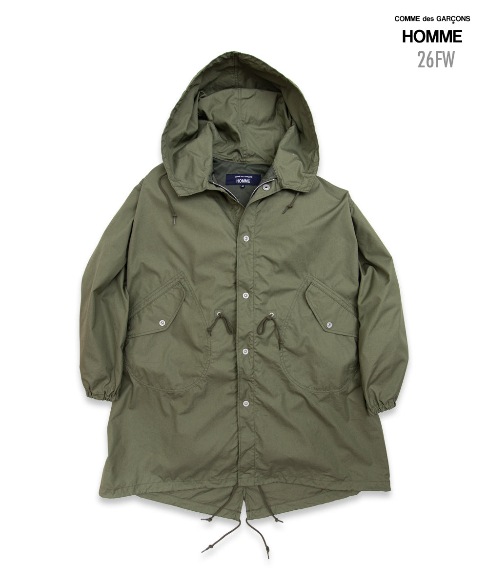 COMME des GARCONS HOMME / HR-C002 / Cotton Nylon Weather × Nylon Twill Garment Washed Coat / 26FW / Khaki