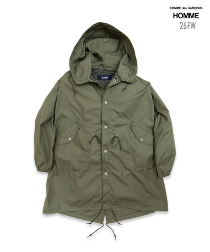 COMME des GARCONS HOMME / HR-C002 / Cotton Nylon Weather × Nylon Twill Garment Washed Coat / 26FW / Khaki