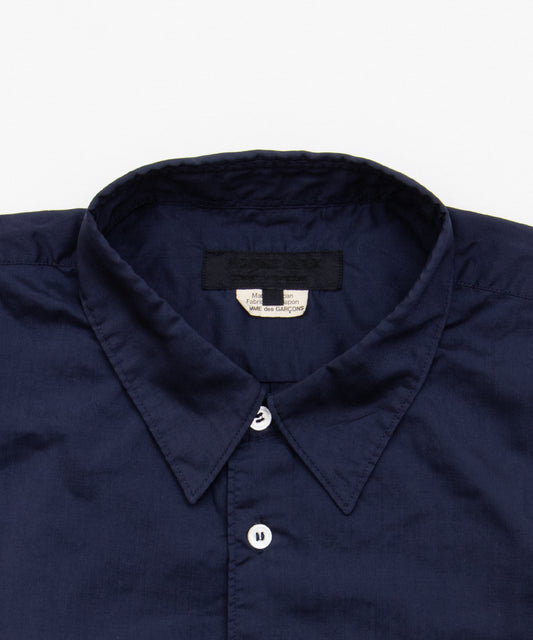 COMME des GARCONS HOMME DEUX　Garment-Processed Polyester Shirt Navy DQ-B042　Navy