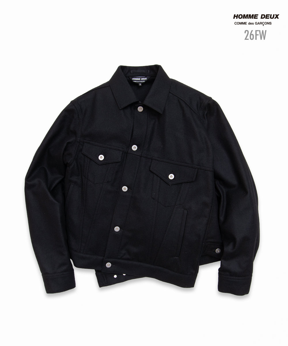 COMME des GARCONS HOMME DEUX / DR-J055 / Wool Nylon Flannel G-Jacket / 26FW / Black
