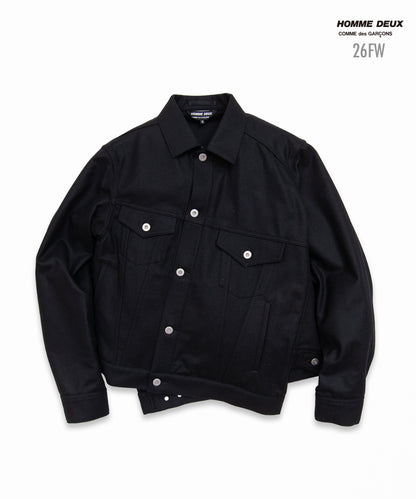 COMME des GARCONS HOMME DEUX / DR-J055 / Wool Nylon Flannel G-Jacket / 26FW / Black