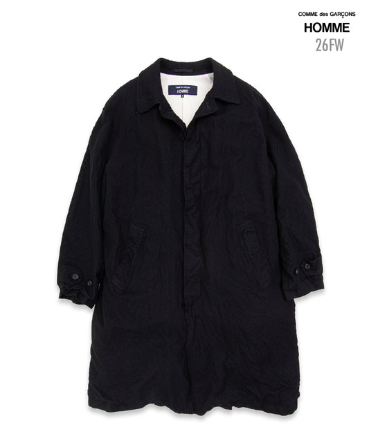 COMME des GARCONS HOMME / HR-C101 / Wool Serge Felted Coat / 26FW / Black