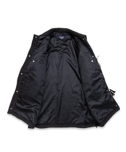COMME des GARCONS HOMME / HR-C004 / Wool Herringbone Fabric Shrunk × Nylon Twill Coat / 26FW / Gray