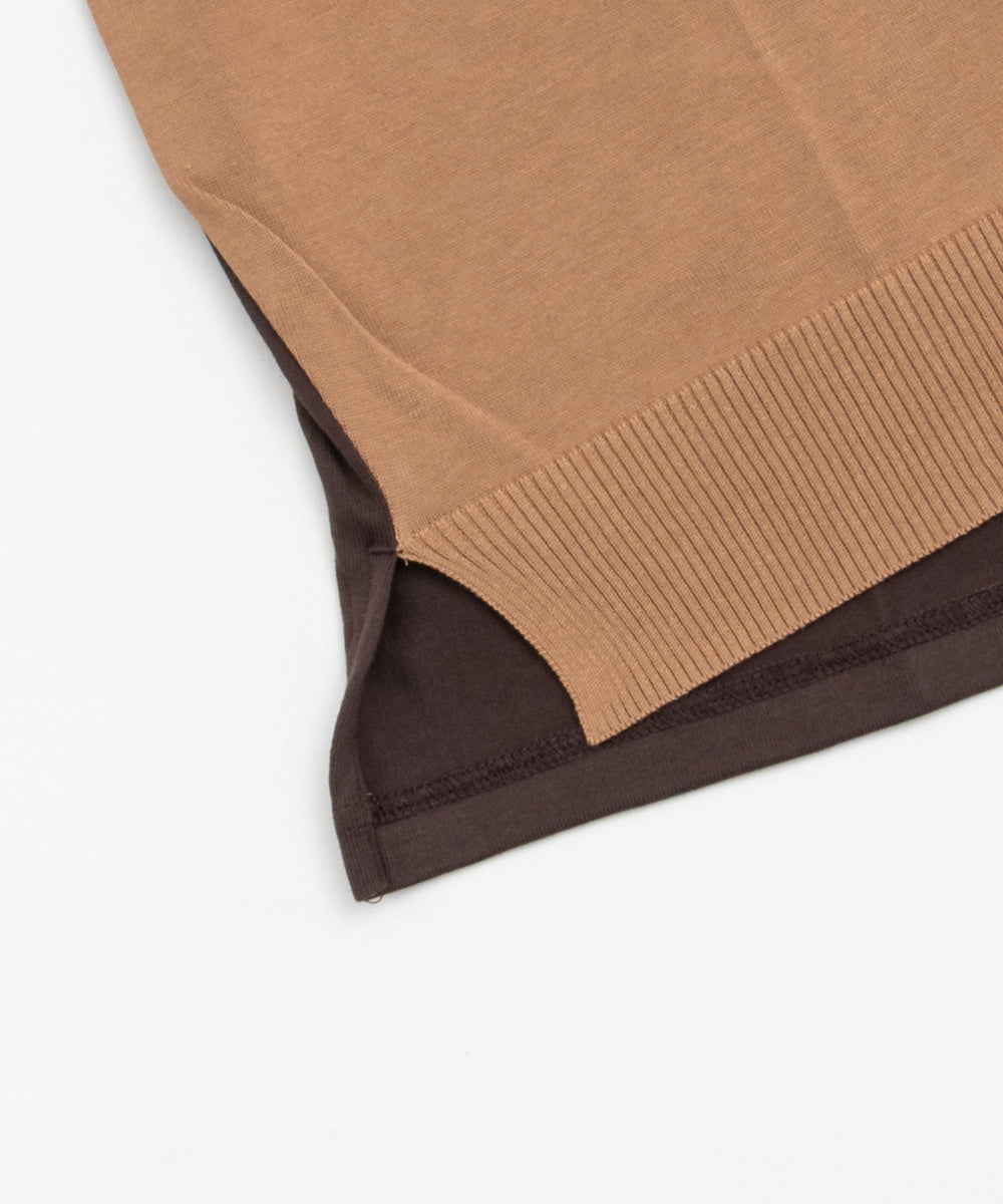 Cotton Jersey × Knit T-Shirt