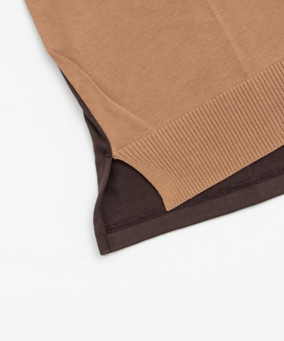 Cotton Jersey × Knit T-Shirt