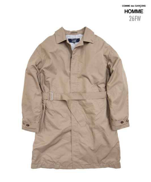 COMME des GARCONS HOMME / HR-C001 / Cotton Polyester Gabardine Processed Coat / 26FW / Beige