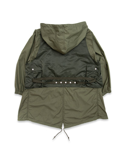 COMME des GARCONS HOMME / HR-C002 / Cotton Nylon Weather × Nylon Twill Garment Washed Coat / 26FW / Khaki