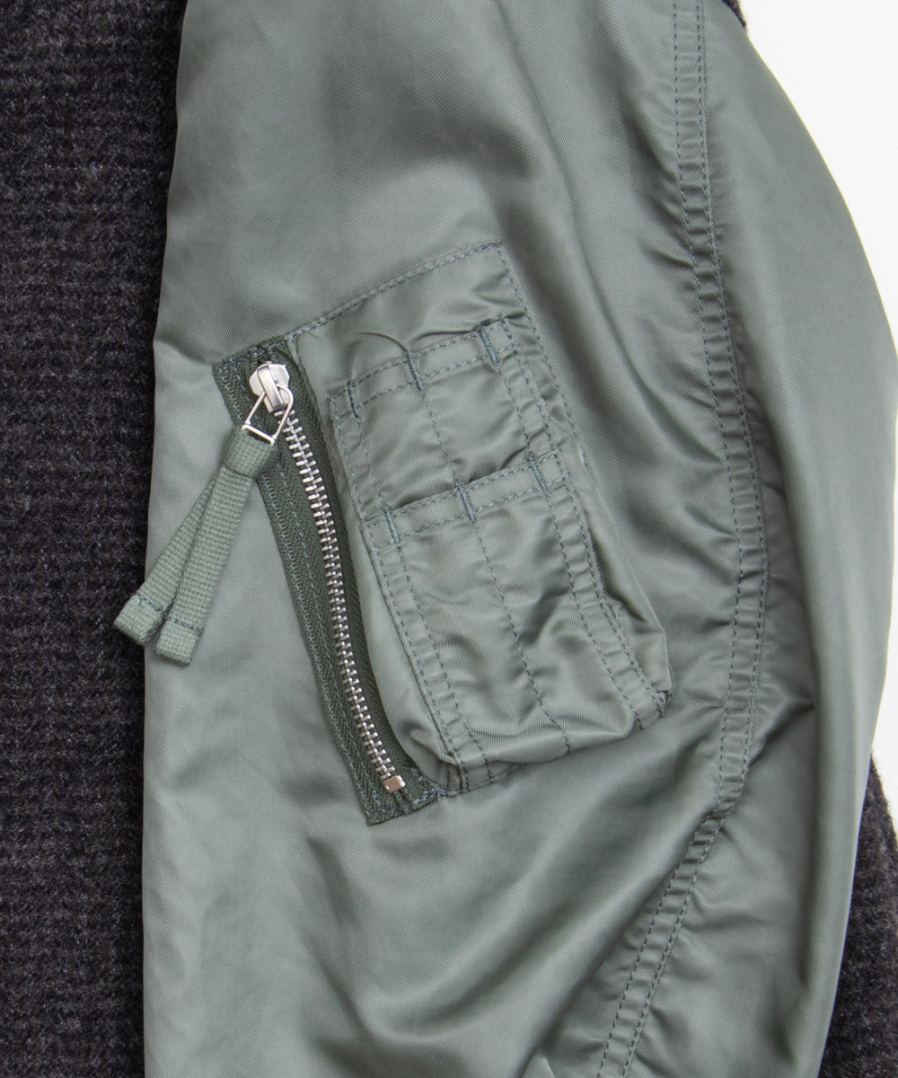 COMME des GARCONS HOMME / HR-C004 / Wool Herringbone Fabric Shrunk × Nylon Twill Coat / 26FW / Gray
