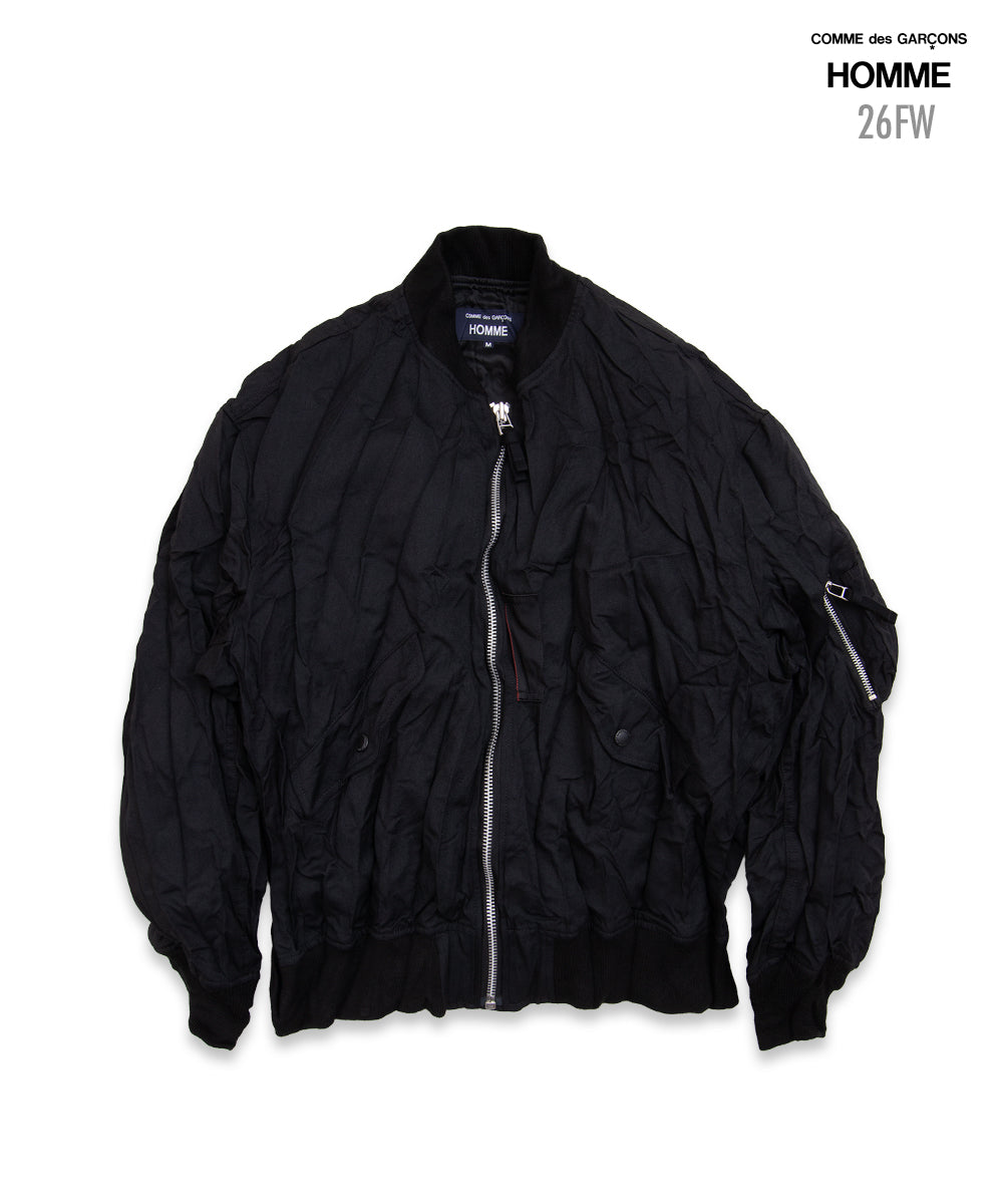 COMME des GARCONS HOMME / HR-J007 / Polyester Wool Processed Blouson / 26FW / Black