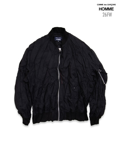 COMME des GARCONS HOMME / HR-J007 / Polyester Wool Processed Blouson / 26FW / Black